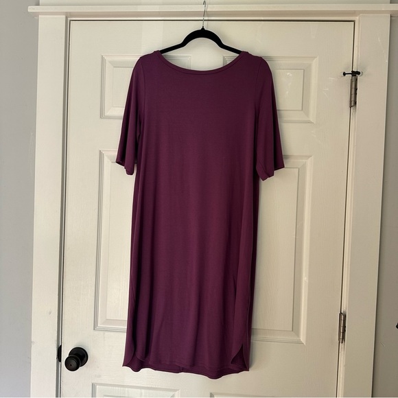 Eileen Fisher Dresses & Skirts - EILEEN FISHER Purple Short Sleeve Jersey Dress –‎ Size L